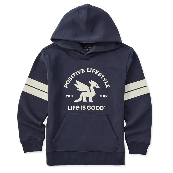 Kids Good Vibes Fleece Hoodie - Positive Lifestyle Inkwell Blue