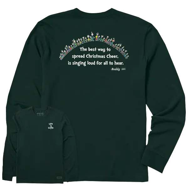 Men's Long Sleeve Crusher Tee - Christmas Cheer - Life is Good Westport, Canada