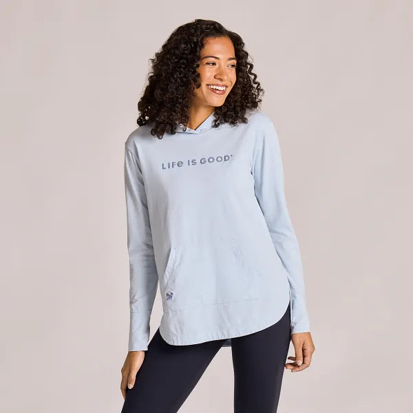 Womens Crusher-Flex Hoodie - Glacier Blue Crafty LIG - Life is Good Westport, Canada