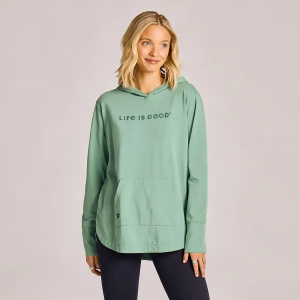 Womens Crusher-Flex Hoodie - Granite Green Crafty LIG - Life is Good Westport, Canada