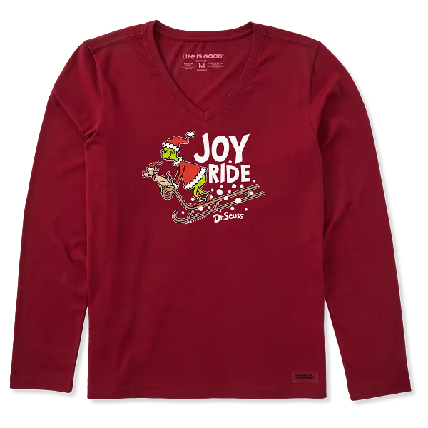 Women's Long Sleeve Crusher Vee - Joy Ride Grinch - Life is Good Westport, Canada