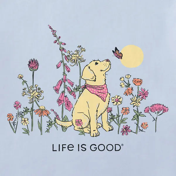 Women's Crusher-LITE Tee - Dog Among Wildflowers - Life is Good Westport, Canada