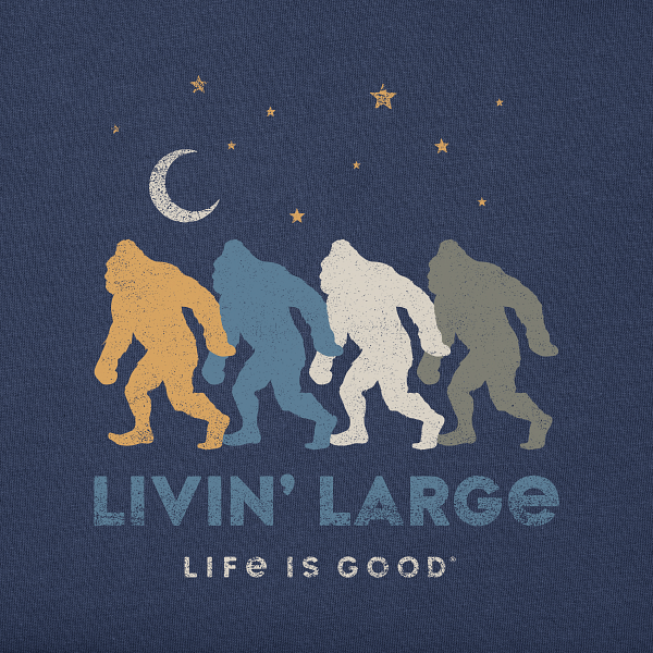 Men's Long Sleeve Crusher Livin' Large Yeti (Front and Back Graphic)