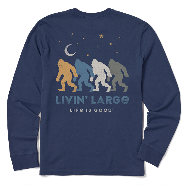 Men's Long Sleeve Crusher Livin' Large Yeti (Front and Back Graphic)