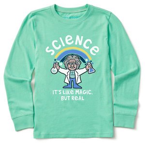 Kids Long Sleeve Crusher Tee-Science is Like Magic