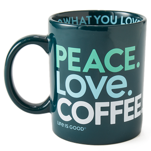 Jake's Mug Peace Love Coffee (Spruce Green)