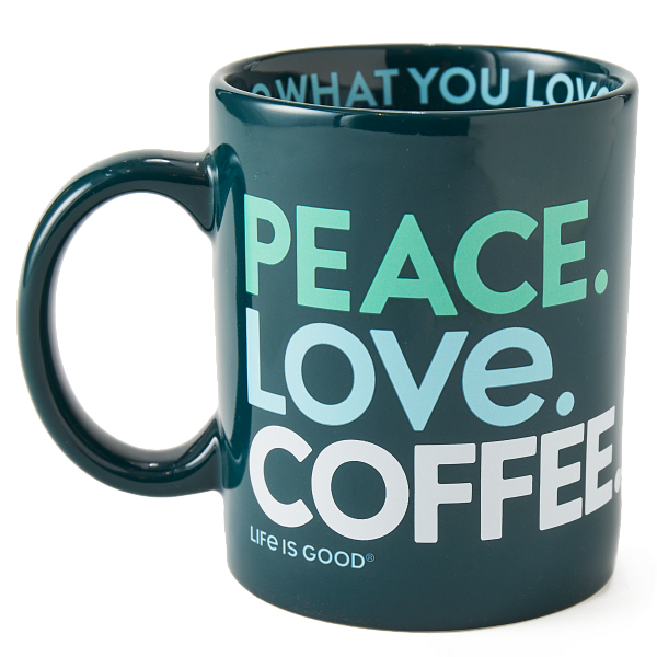 Jake's Mug Peace Love Coffee (Spruce Green)
