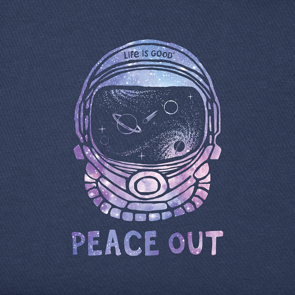 Kids Long Sleeve Crusher Tee-Peace Out Space