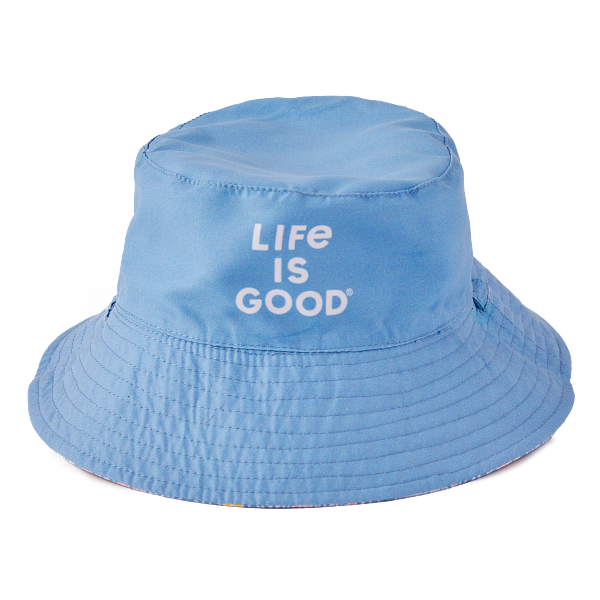 Made in the Shade Flower Doodle Baby Bucket Hat (Cornflower Blue) Reversible