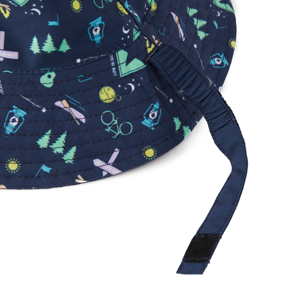 Made in the Shade Camp Baby Bucket Hat (Darkest Blue) Reversible