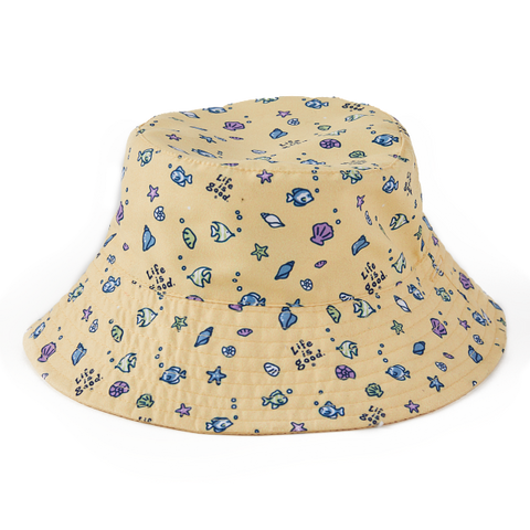 Made in the Shade Snorkel Fish Baby Bucket Hat (Yellow) Reversible