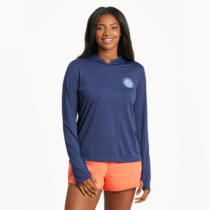 Women's Long Sleeve Hooded Active Tee - Multi Stack (Front and Back Graphic)