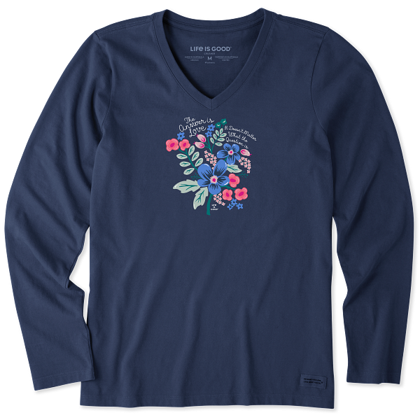 Women's  Long Sleeve Crusher-LITE VEE The Answer is Love