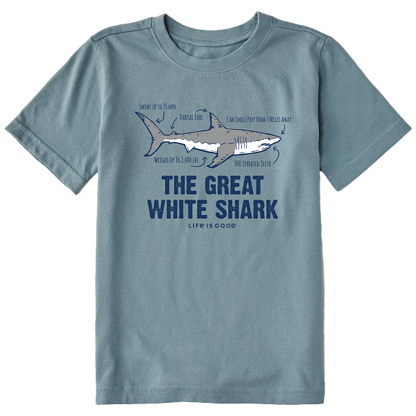 Kids Short Sleeve Crusher Tee The Great White Shark