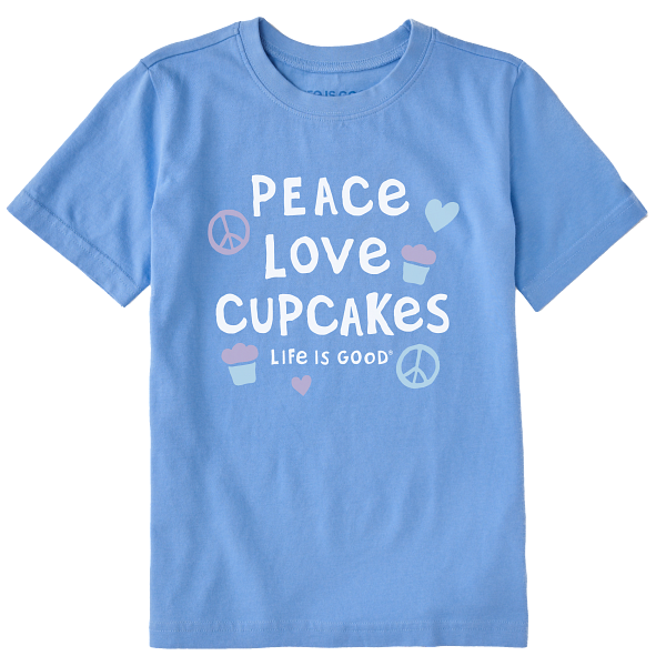 Kids Short Sleeve Crusher Tee Peace Love Cupcakes