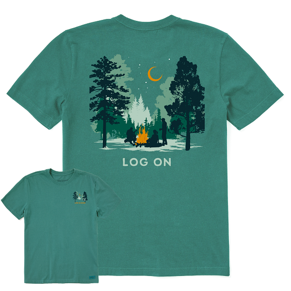 Men's "Crusher-LITE" Tee - Log On Campfire (Front and Back Graphic)