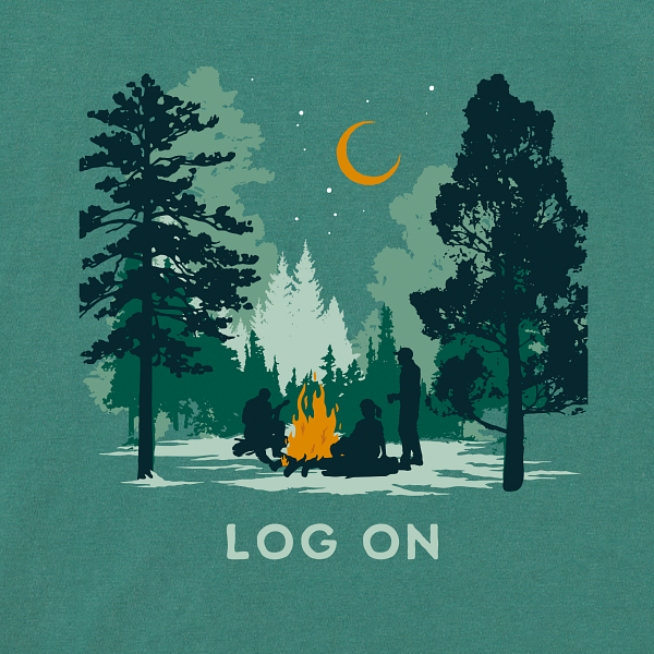 Men's "Crusher-LITE" Tee - Log On Campfire (Front and Back Graphic)