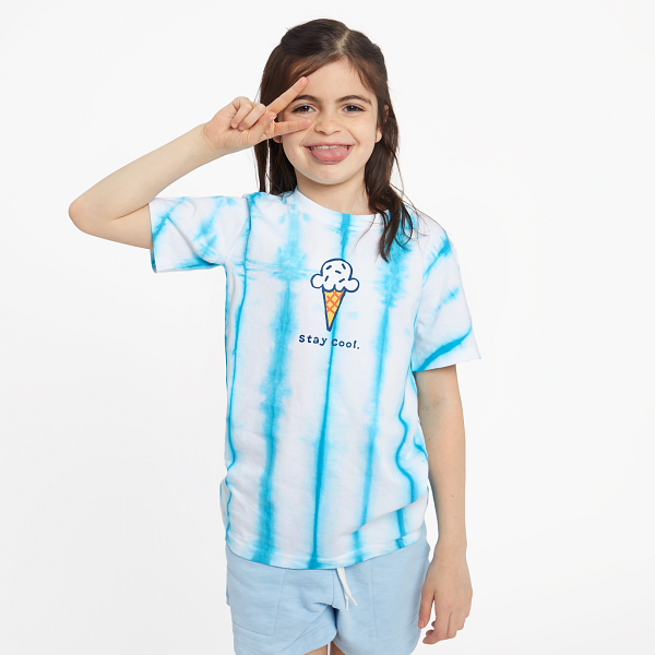 Kids Crusher Tee Stay Cool Cone with Authentic Tie Dye