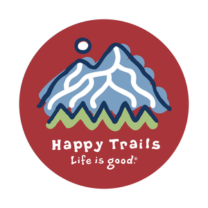 4" Circle Sticker Happy Trails (Ski)