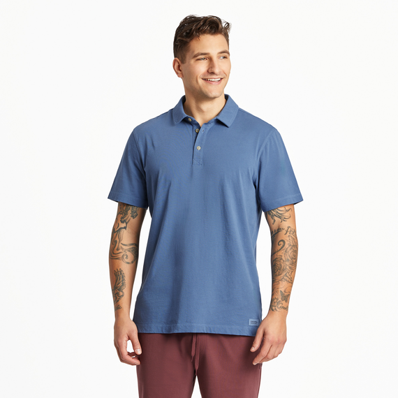 Men's New Crusher-Lite Polo Solid Vintage Blue