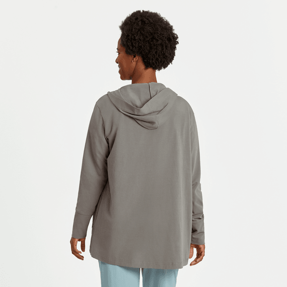 Women's Crusher-Flex Open Cardigan Solid Slate Grey